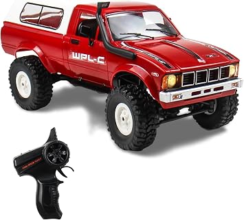 Losbenco RC Crawler 1/16 Scale RC Rock Crawler, WPL C24 All Terrain RC Car RTR 4x4 Off-Road Remote Control Trucks with LED Lights and Two Batteries for Kids and Adults