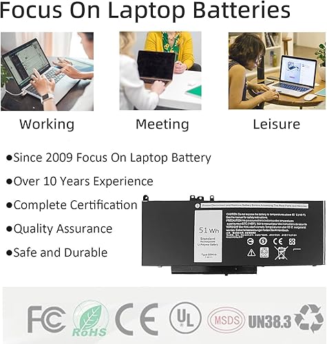 Miniatura 5 de YXKC Batería G5M10 E5550 E5450 E5250 compatible con Dell Latitude E5550 E5450 E5250 5550 5450 5250 3150 3160, 8V5GX R9XM9 1KY05 08V5GG X VMKXM 5XFWC