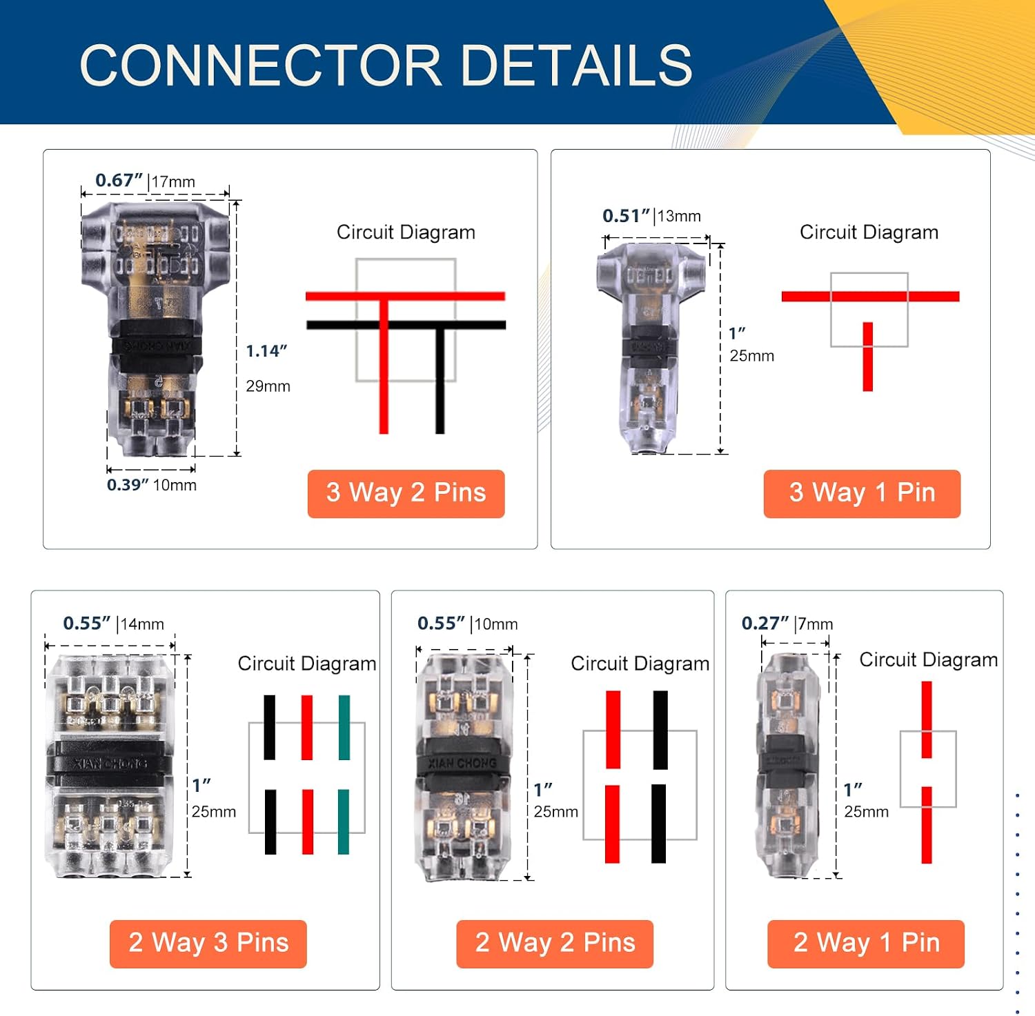 Low Voltage Wire Connectors 24 Pack, No Wire Stripping Needed – Quick Wire Splice Connectors for 20-24 AWG Wires, Fast & Secure Wiring for LED Lights, Automotive, and DIY Projects