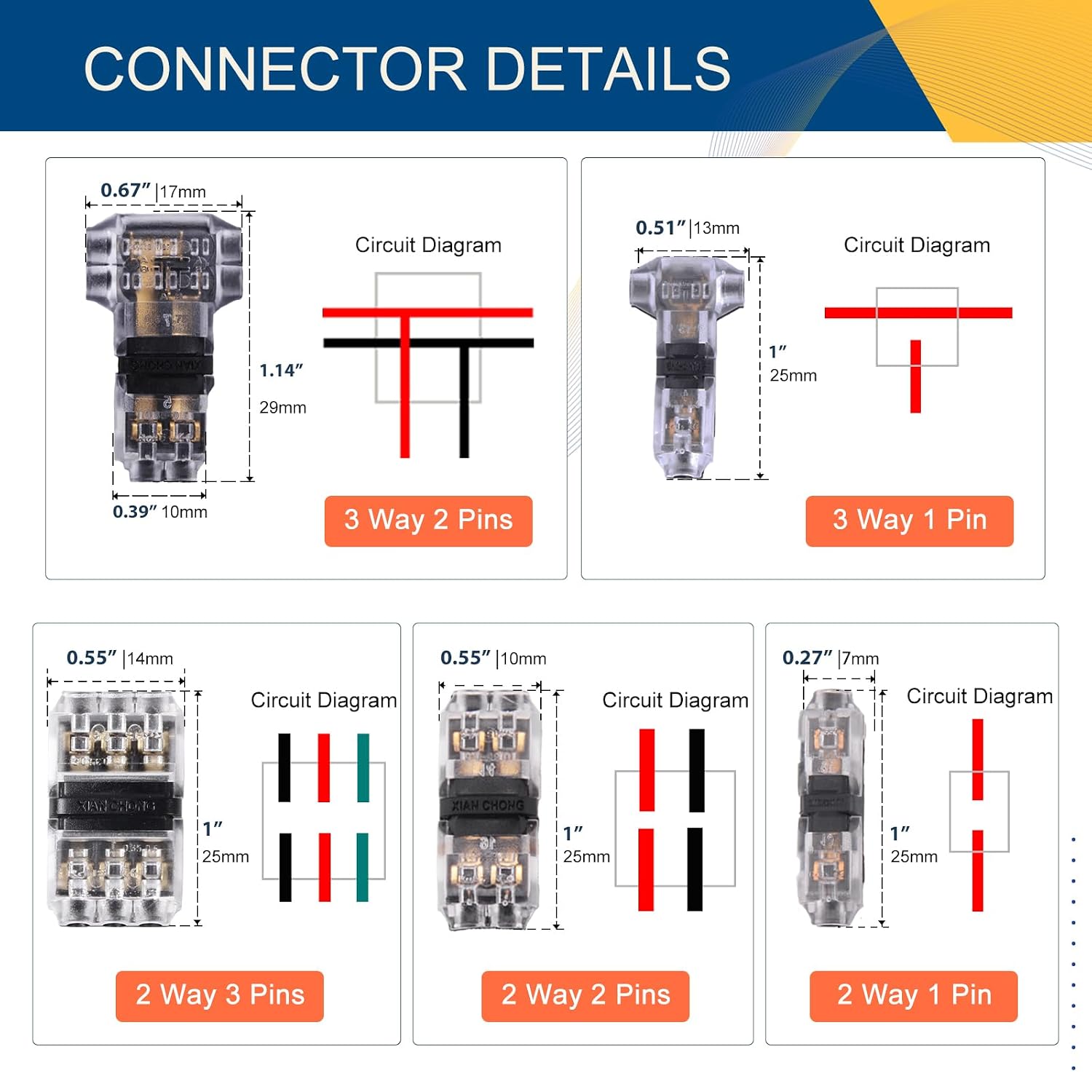 No Stripping Low Voltage Wire Connectors Kit – 40 Pack, Fits 18-24 AWG Wires, Quick & Easy Electrical Solderless Connectors, Secure Connections for DIY & Automotive