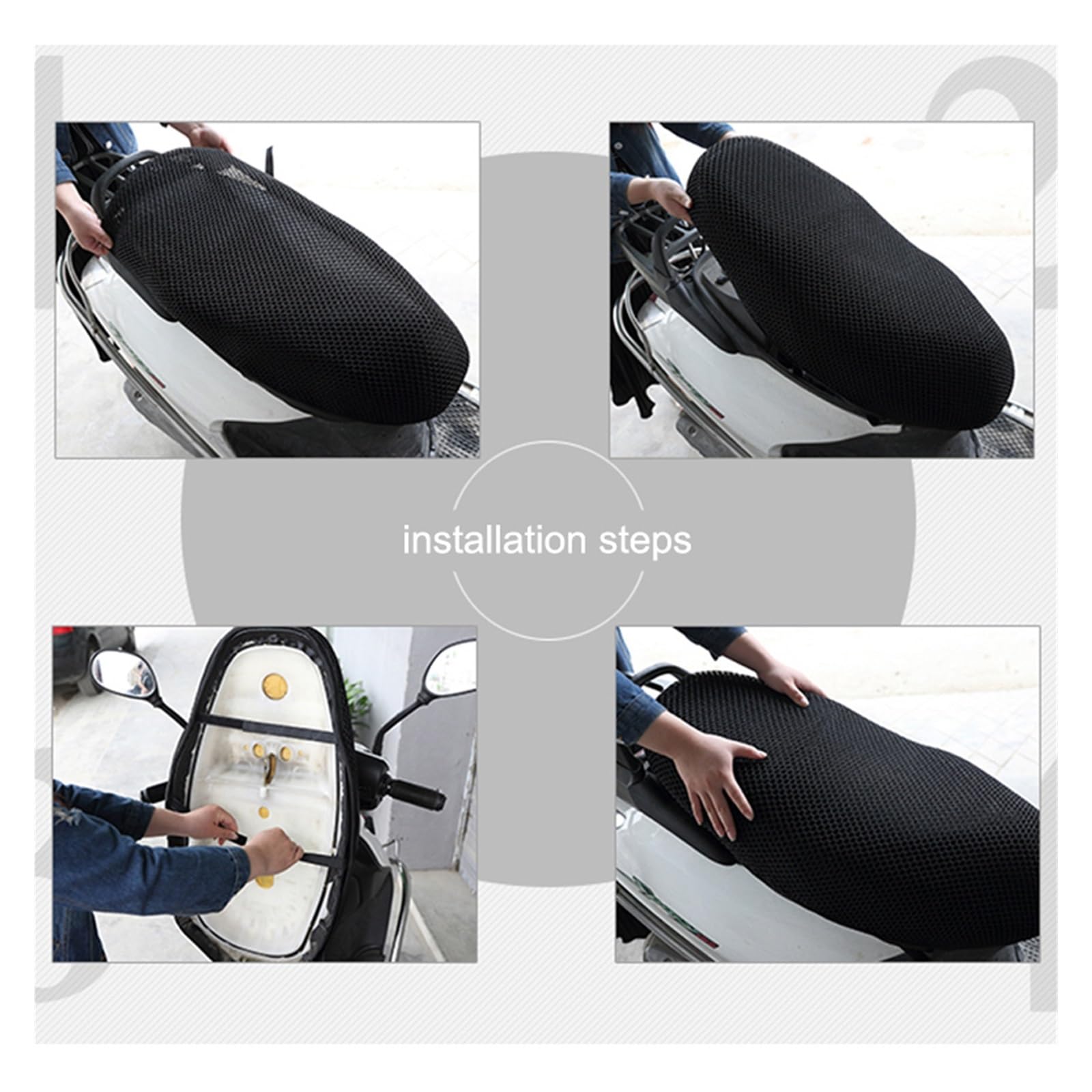 Coprisella Coprisedile Moto Cuscino Isolante Termico Traspirante | Coprisedile Per Moto In Rete A Nido D'ape Traspirante Impermeabile Antiscivolo Cuscino Isolamento Termico