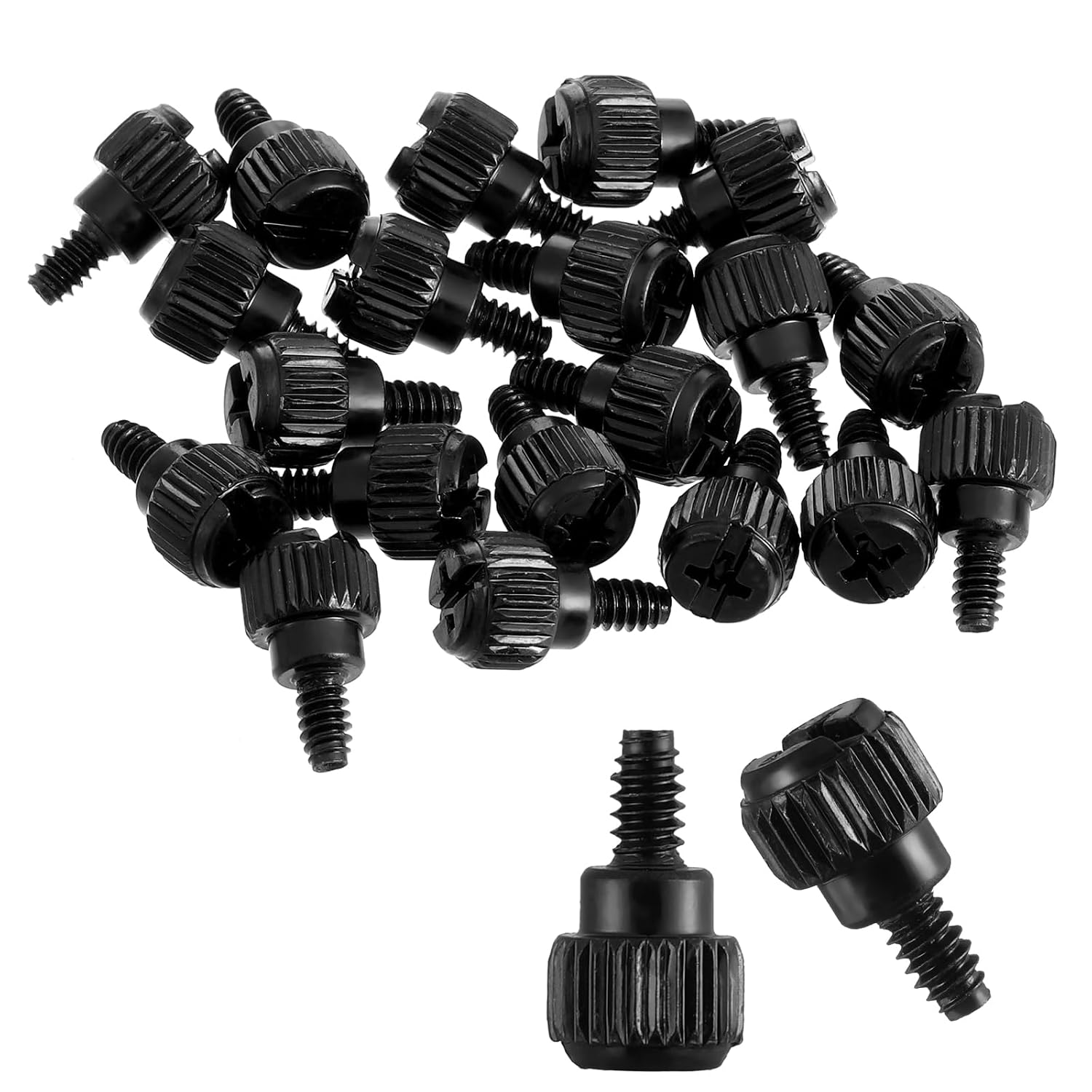 20 PCS Black PC Case Screws Cases Computer Case Thumb Screws 6-32 Thumb Screw for Desktop Computer Cases PCI Slots Hard Drives
