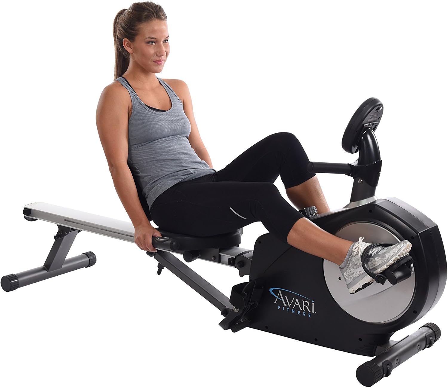 Avari Conversion II Rower/Recumbent Bike, Black - Smart Workout App, No Subscription Required - Rowing Machine and Stationary Exercise Bike