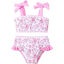 Toddler Baby Girl Two Piece Swimsuit Bikini Set 2-7 Years | Adjustable Shoulder Straps, Ruffle Design, Beach Swimwear, Bathing Suit for Girls, Stretch Fabric, Quick-Drying