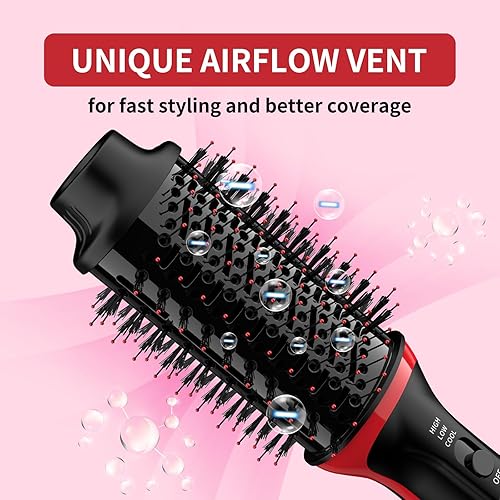 Miniatura 5 de Plus 2.0 Cepillo secador de pelo de doble voltaje con enchufe europeo, 110V-120V220V-240V Cepillo secador de pelo para viaje europeo Cepillo de aire