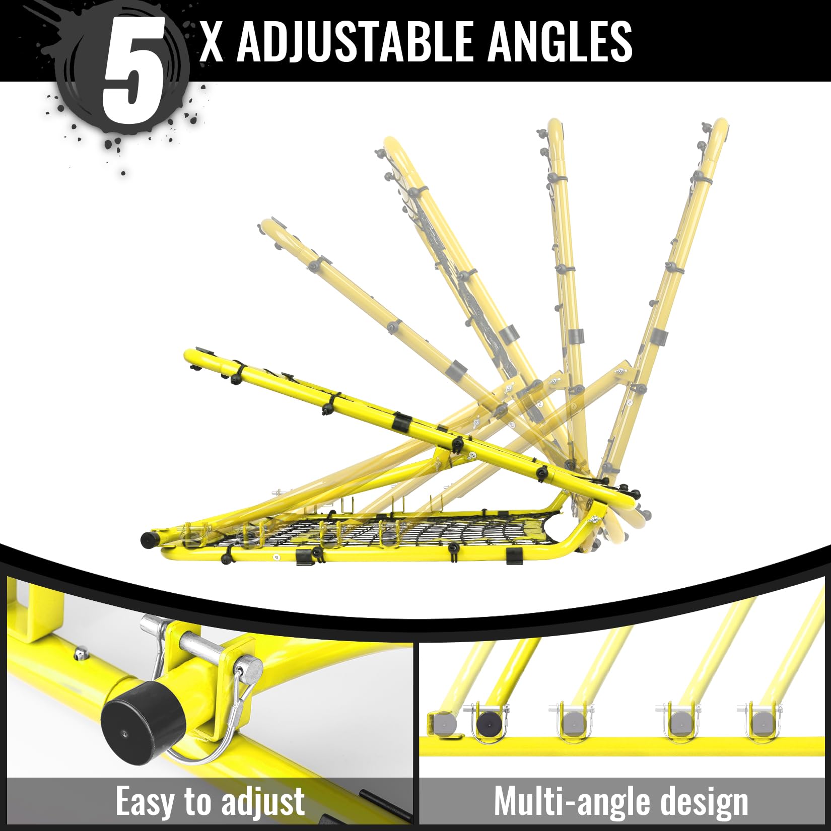 Storgem Baseball Softball Rebounder Net, Pitch Back Rebound Net,Soccer Rebound Net, Fielding Rebounder,Double Sided Adjustable Multi-Sports Pitching Rebound Net for Throwing Practice