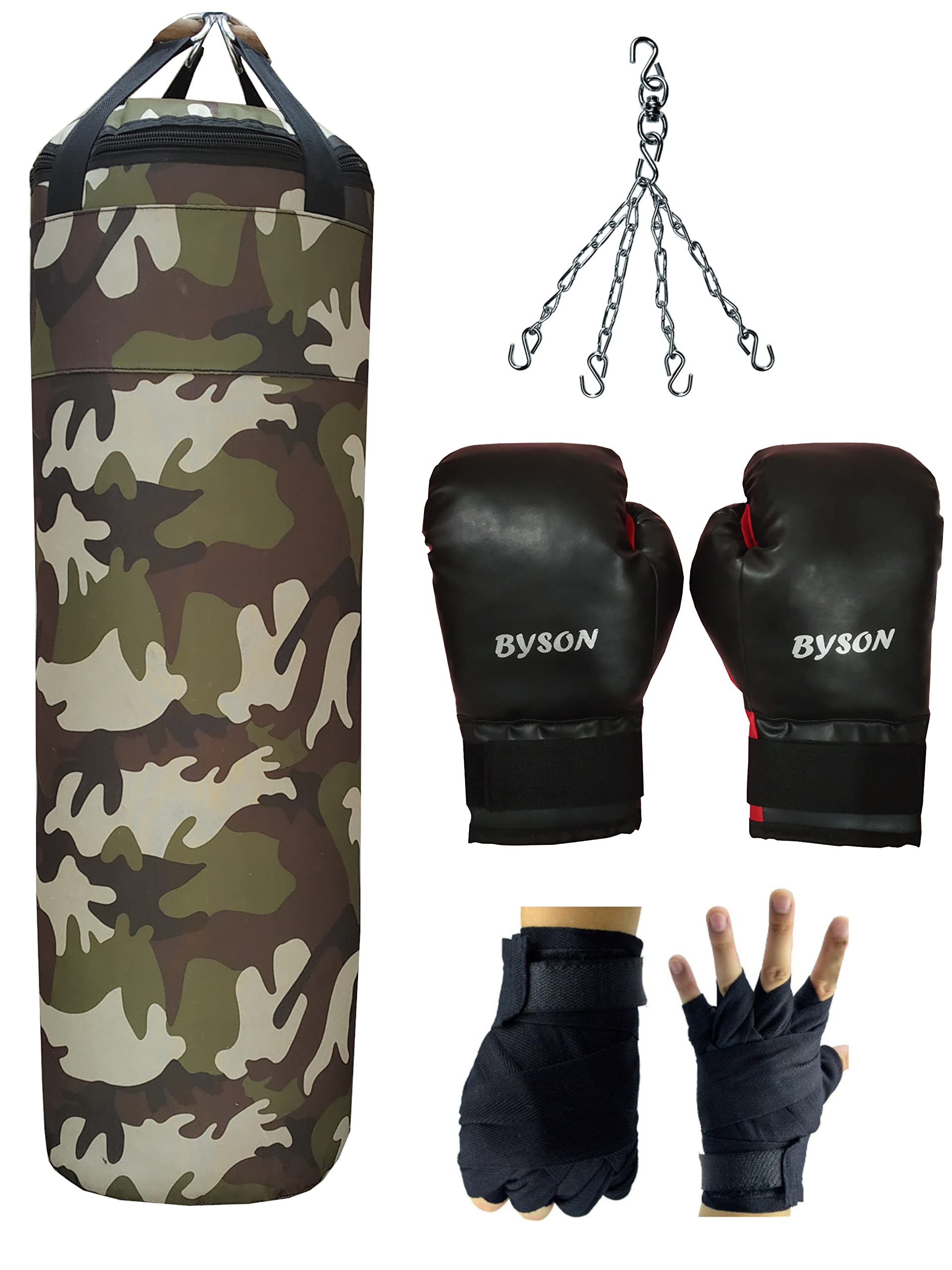 Byson Hit Hard Hit Often Army Boxing kit Set for Men and Adult(36inchPunchingBag, 12ozBoxingGloves, HandWrap and Chain) Heavy Bag (B08HRBX4P9) Amazon Price History, Amazon Price Tracker