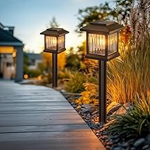 KOOPER 10 Pack Solar Pathway Lights Outdoor, Unique Solar Garden Lights Outdoor Waterproof, Bright Walkway Llights UP to 10 Hours of Lighting Decorative for Landscape Path Driveway Lawn Patio Yard
