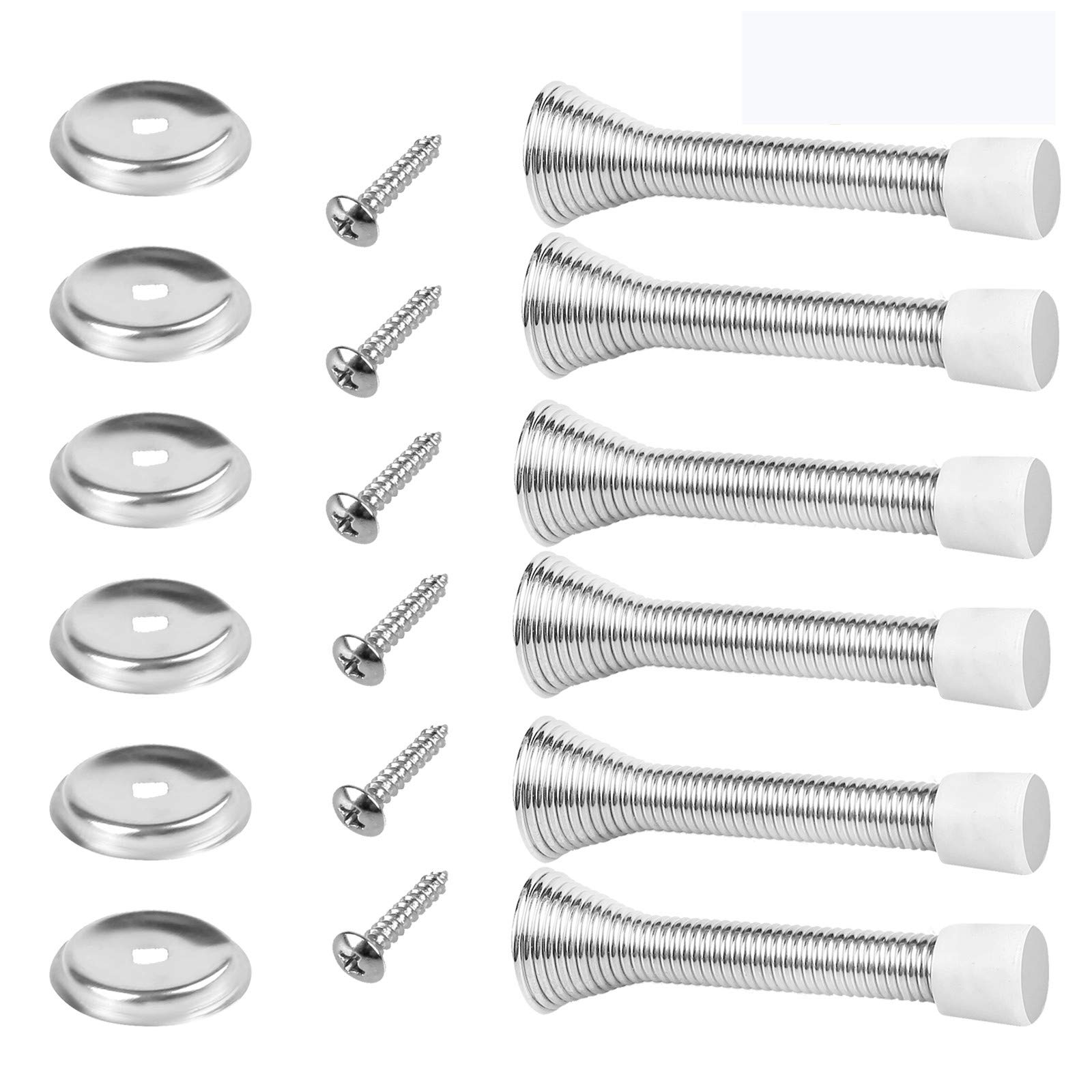 Buy rongrong Spring Door Stop, 6 Pack Metal Door Stoppers Wall ed
