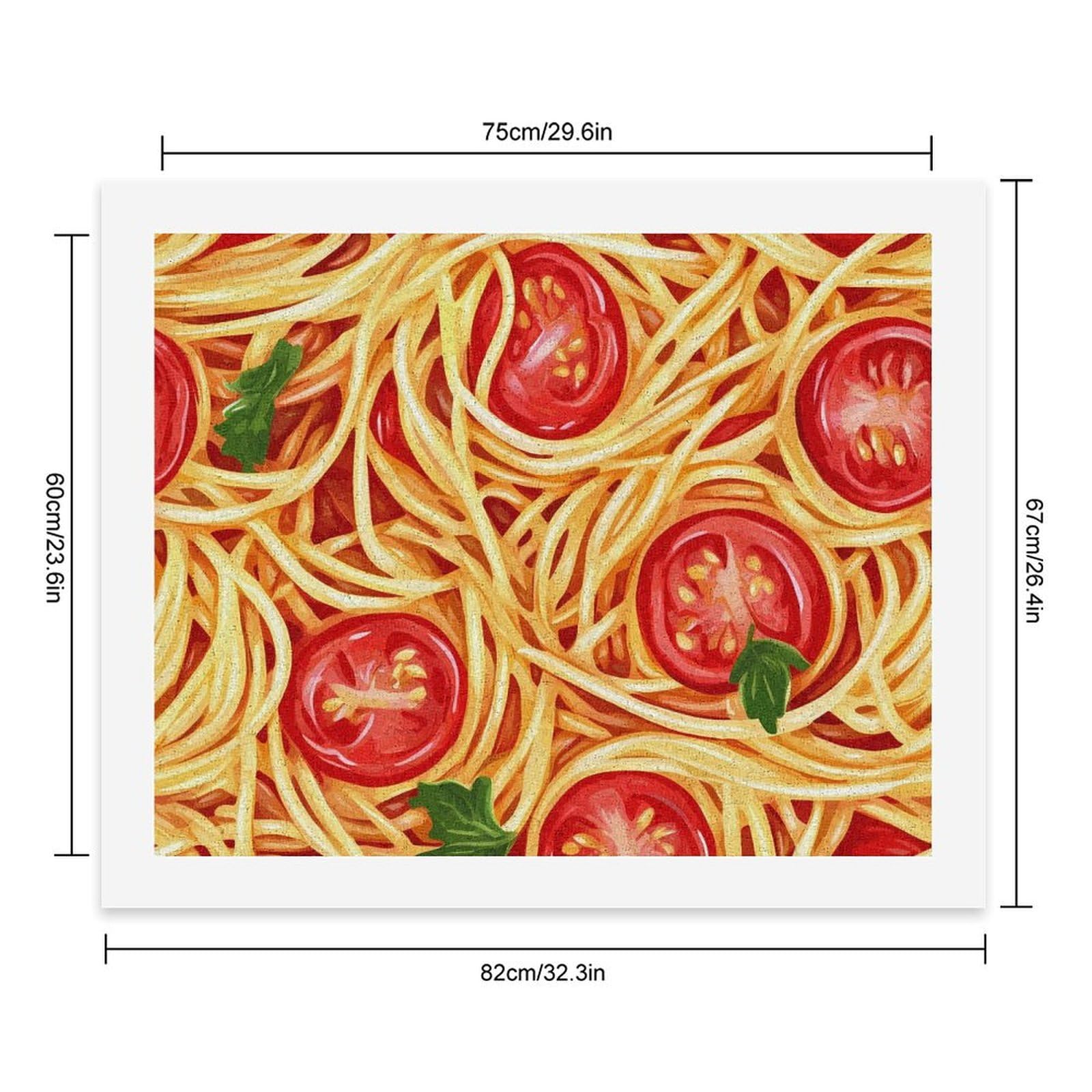 Lustiges Malen nach Zahlen für Erwachsene, Motiv: Spaghetti, Nudeln, Tomatensauce, Baumwolle, digitales Ölgemälde, Heimdekoration, Geschenk, 60 x 75 cm