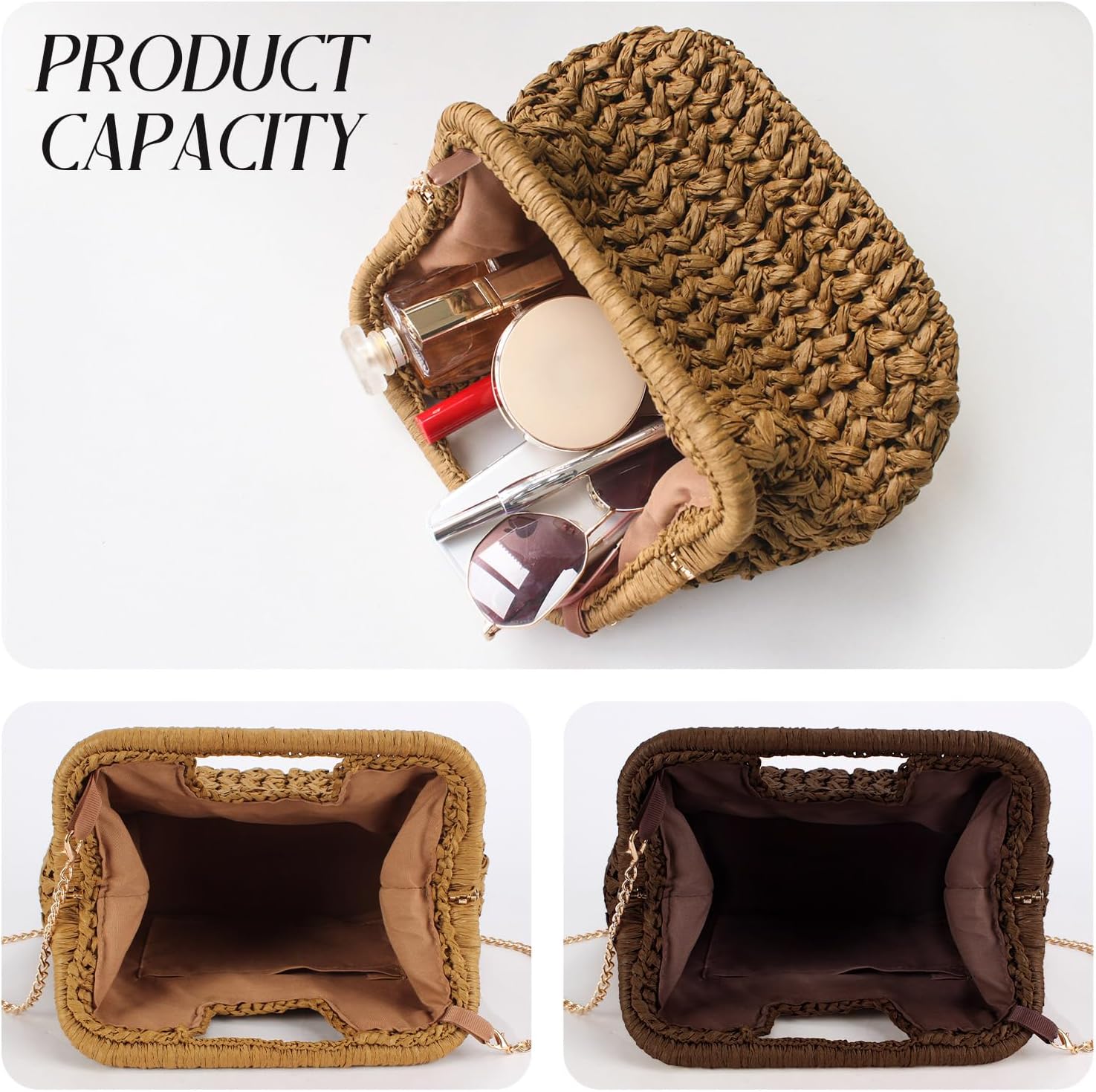 Straw Clutch Purse for Women,Cloud Dumpling Pouch,Woven Evening Shoulder Bags,Summer Beach Hobo Handbags 2026