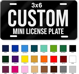 Mini License Plate, Custom License Plate for Bikes, ATV, Ride-On Kids Toy Car, Kids Bike, Wagons, Wheel Chairs (3x6 Inch)