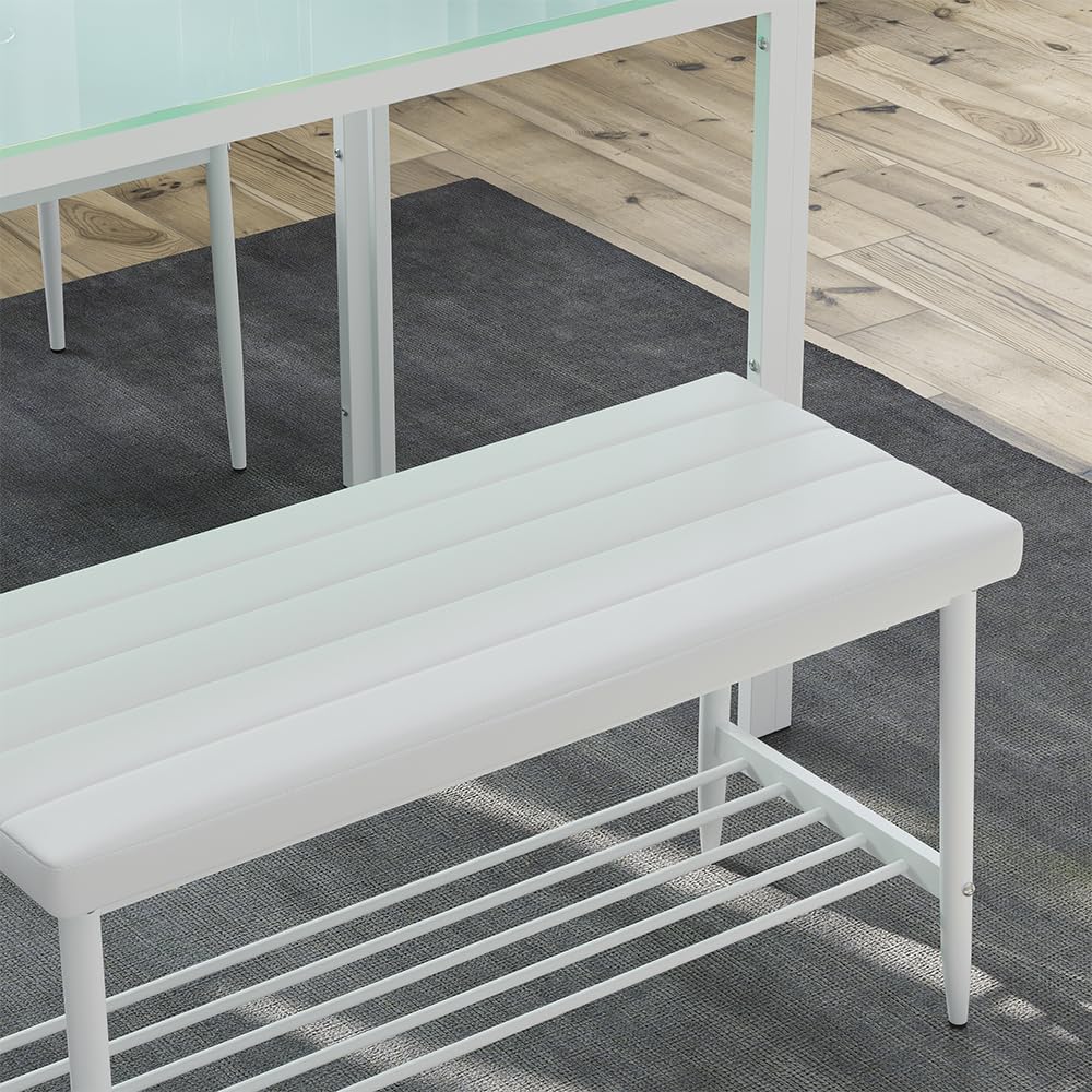 Vicco Banquette Grand, Blanc, 85x35cm, pour Une Utilisation comme Ensemble de Salle à Manger dans la Cuisine ou la Salle à Manger