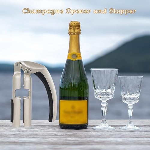 Miniatura 6 de Abrebotellas de champán, extractor de corcho para vino espumoso, extractor de corcho de vino espumoso de aleación de zinc, sacacorchos de tarro de
