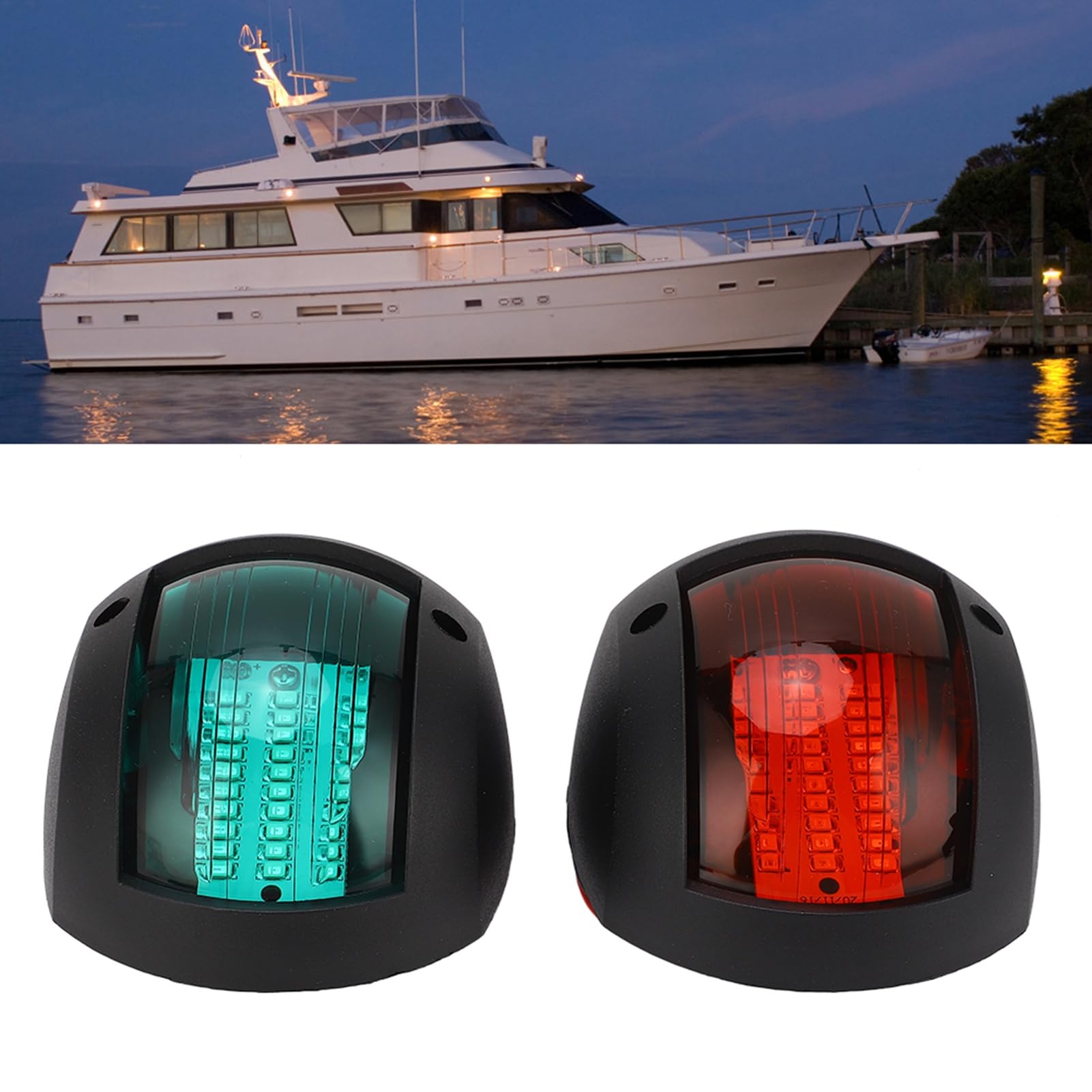 Luz lateral LED para barco, lámpara de navegación roja y verde, accesorio de seguridad para yate