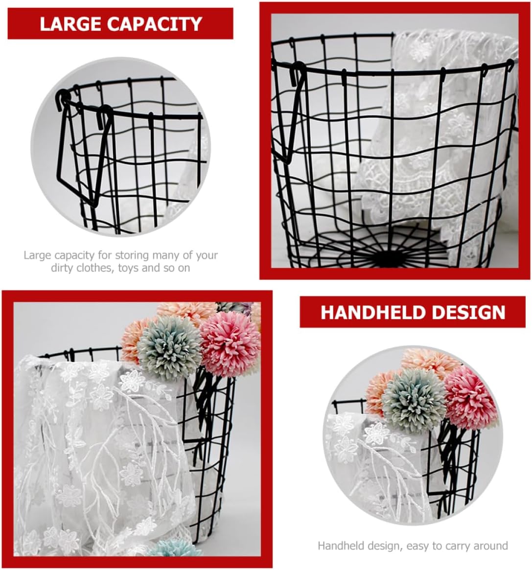 Collapsible Storage Basket Woven Baskets for Laundry Capacity Clothes Organizer Handheld Laundry Bucket for Toys Sundries