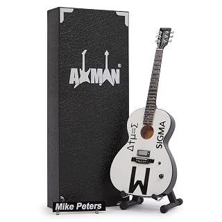 Axman Mike Peters Réplique de guitare miniature – Cadeaux musicaux – Ornement fait à la main – Échelle 1/4 - Les Beatles, Paul McCartney, John Lennon, RIngo Starr, George Harrison