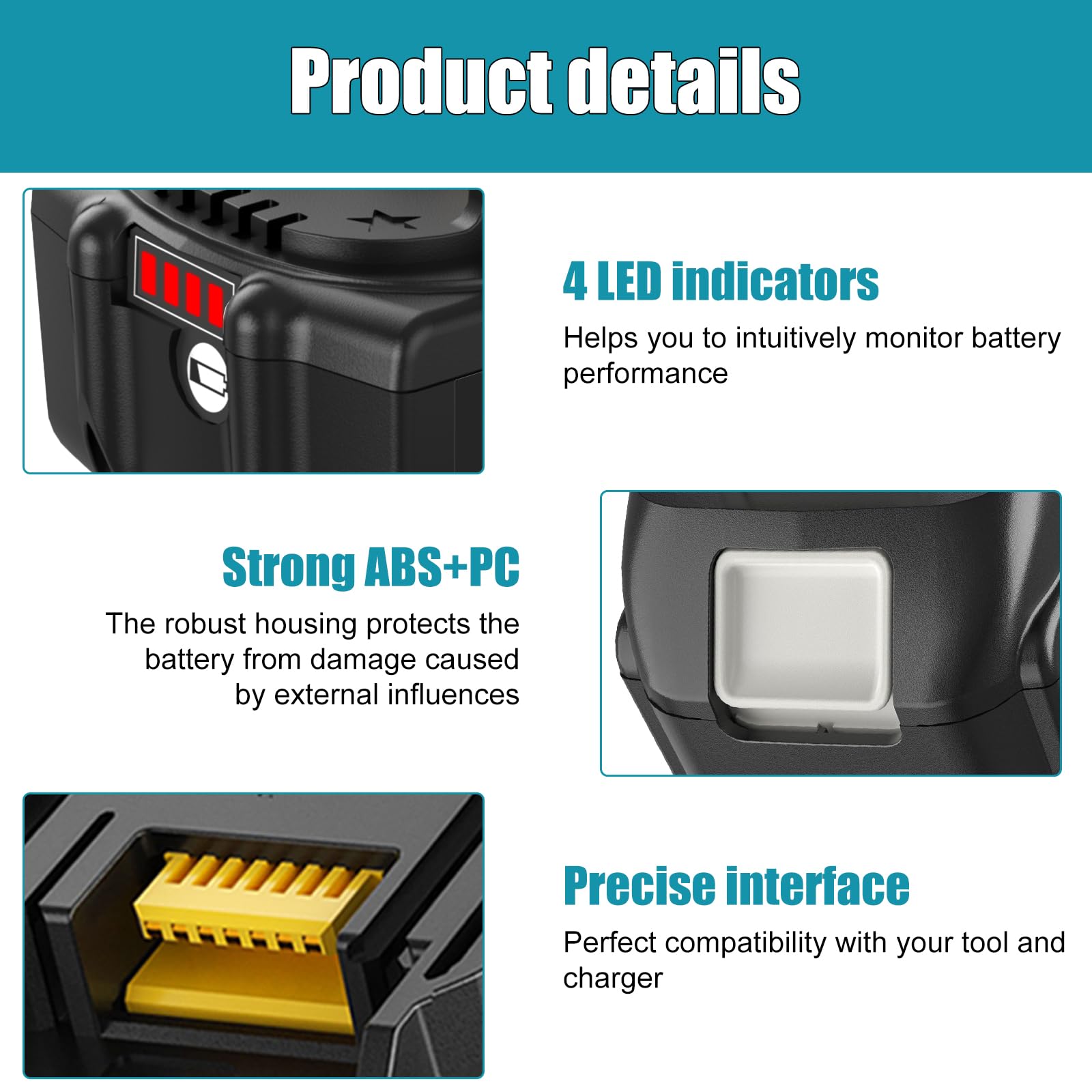 2x Batteries 18V 5.5Ah Li-ion Pour Makita BL1860B BL1840 Etc. - Rechargeable, Avec Indicateur LED - 2