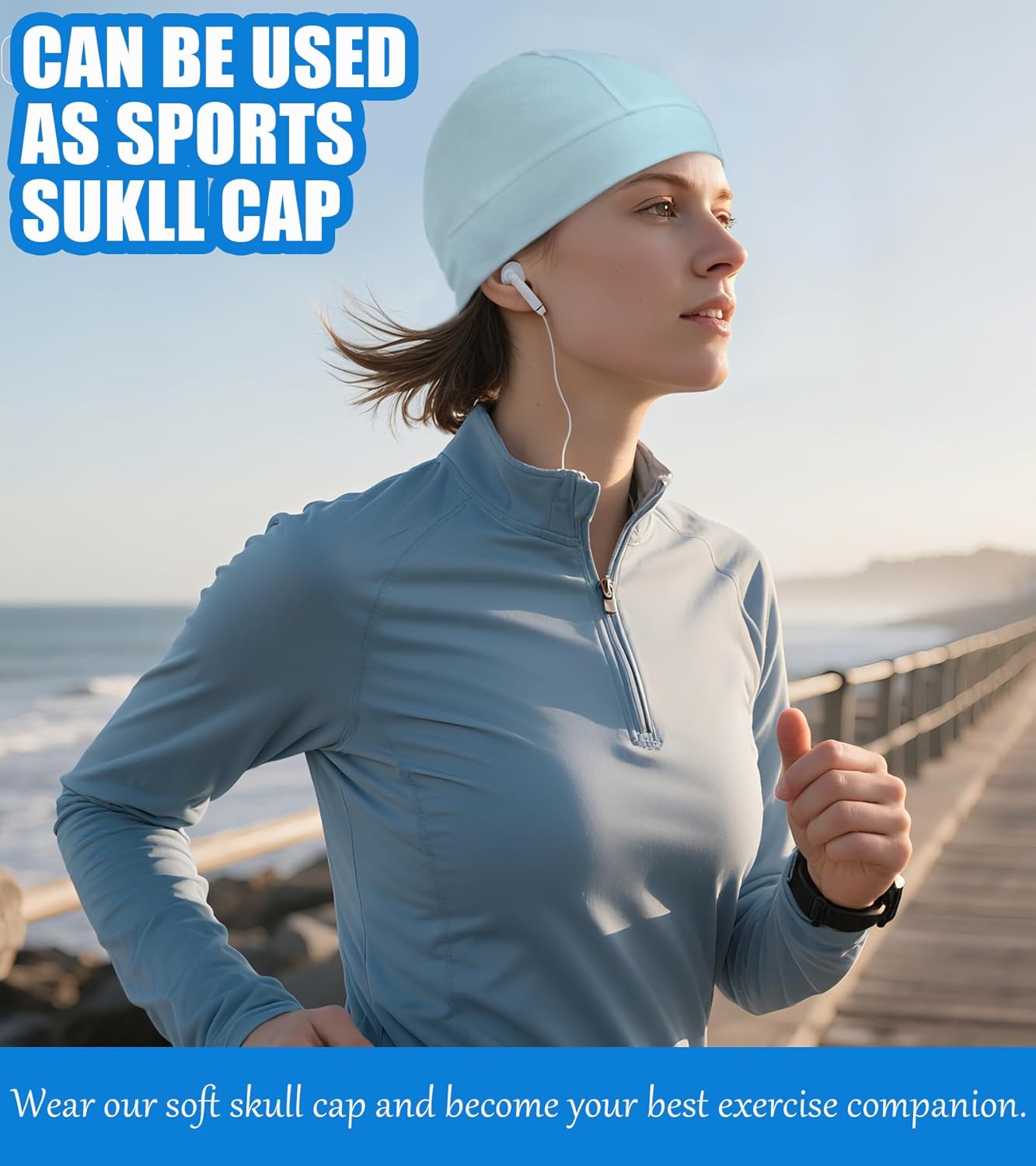 3 Pieces Cotton Skull Caps for Men Women Beanie Chemo Headwear Riding Helmet Liner Running Sleeping Hats - Image 6