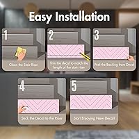 Vista 7 de WALPLUS Adhesivos para escaleras autoadhesivas, 15 tiras, 39 x 7.1 pulgadas, azulejos con patrón de rayas para toldo, fácil instalación, decoración