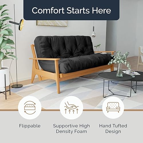 Miniatura 14 de Loosh Inicio | Colchón de espuma para sofá cama tamaño individual de 8 pulgadas, fabricado en Estados Unidos, azul marino, sin marco