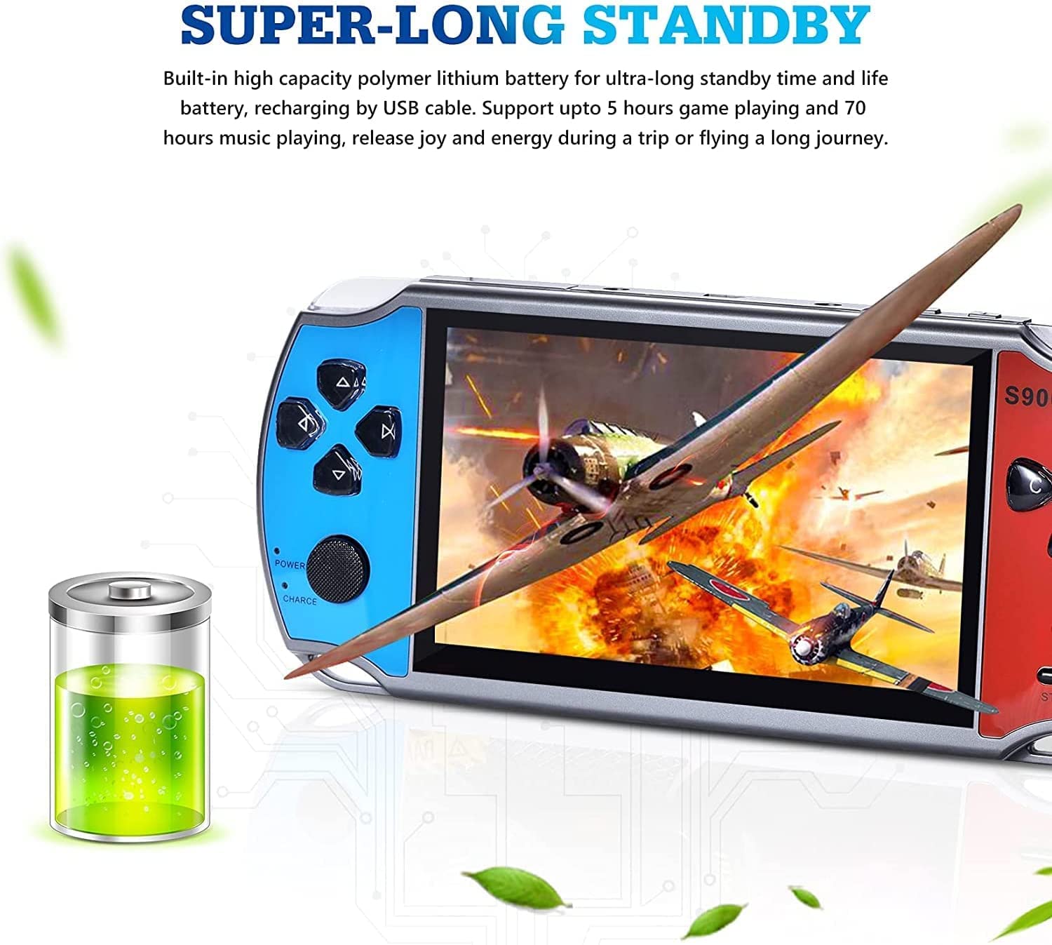 CHROX Console di Gioco retrò Portatile, 4800 Giochi Classici da 5,1 Pollici, Console per Videogiochi Portatile con Uscita TV, Giochi Arcade di Supporto, Regalo di Natale per Bambini