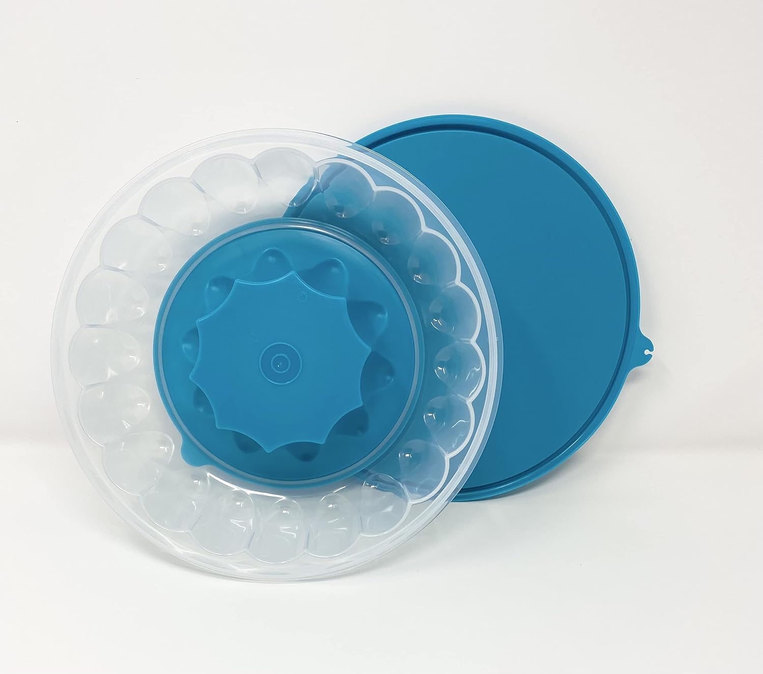 Tupperware 3pc Jello Mold Clear & Tropical Water Color