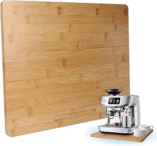 Bamboo Sliding Appliance Tray,Coffee Maker Slider Tray with Rubber Wheels, Countertop Pull Out Organizer for Coffee Machines,Air Fryers and Other (Natural, Large-Wide(16" W x 13" L))