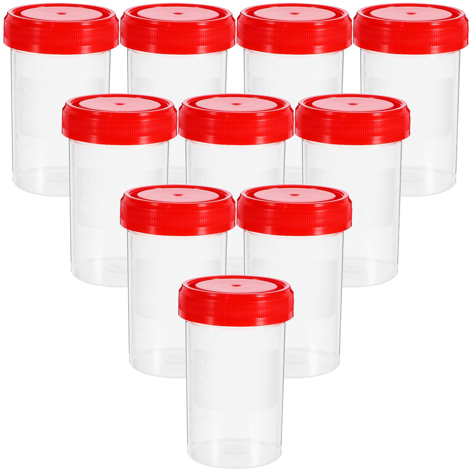 POPETPOP 20 Stück Sterile Probenbecher 60 Ml Mit Schraubdeckel Lecksicher Urinbehälter Für Medizinisches Labor Probenahme Und Flüssigkeitsentnahme