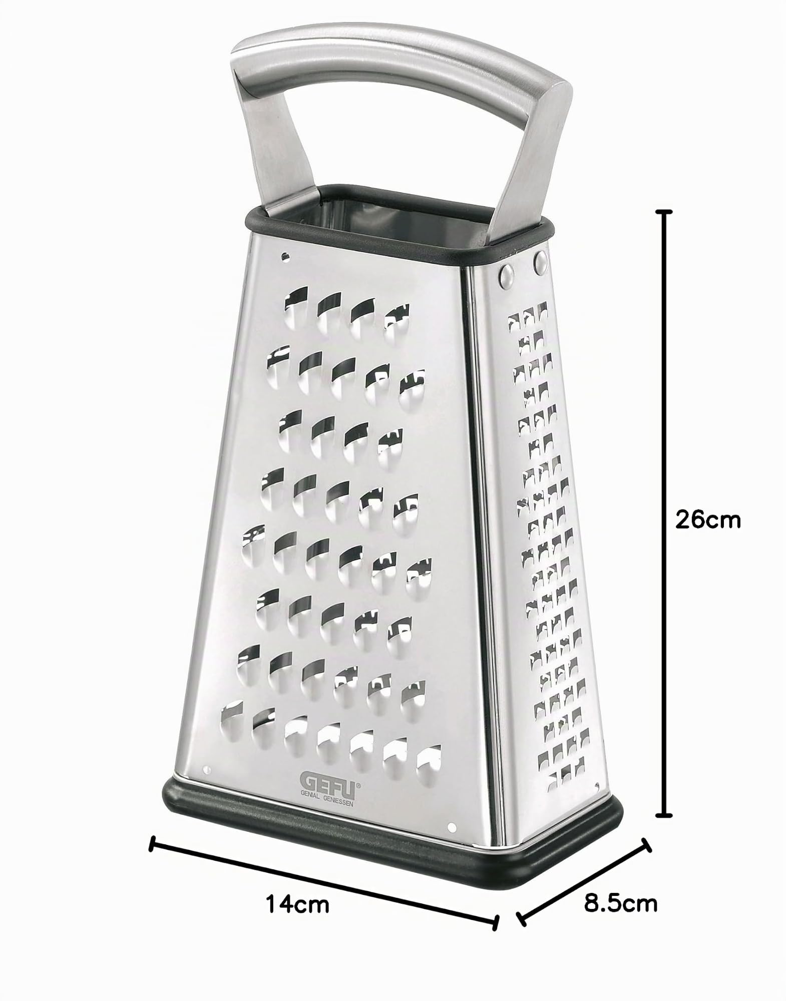 GEFU GE10760 Vitales Laser Cut Râpe à 4 Faces Acier Inoxydable Inox 14 x 8,5 x 26 cm