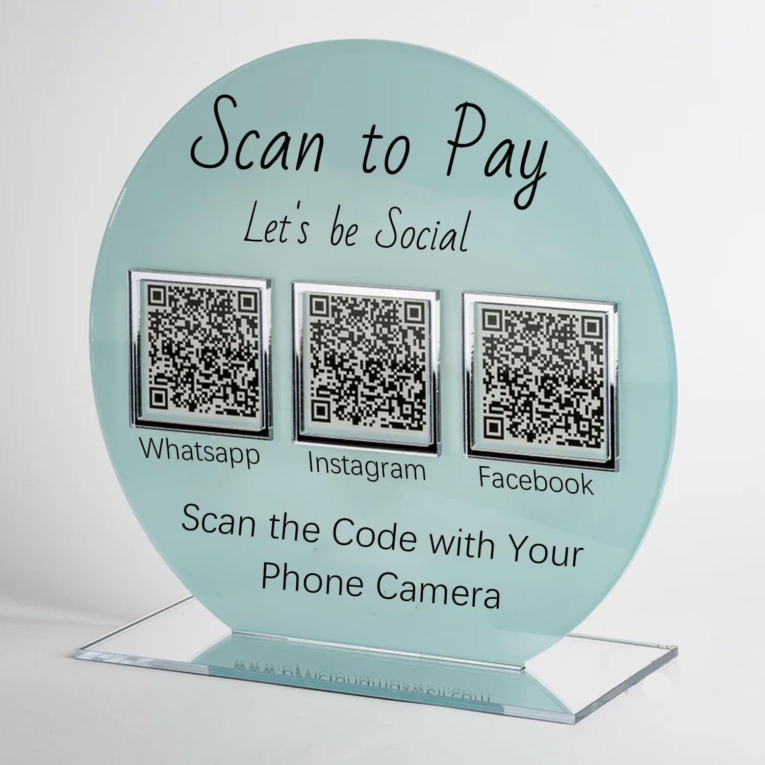 Pahdecor Cartello Personalizzato Con Doppio Codice QR, Cartello Per Scansione A Pagamento, Cartello Venmo Instagram Sign PayPal CashApp, Cartello Di Pagamento Diretto, Piccola Targa Pop-up