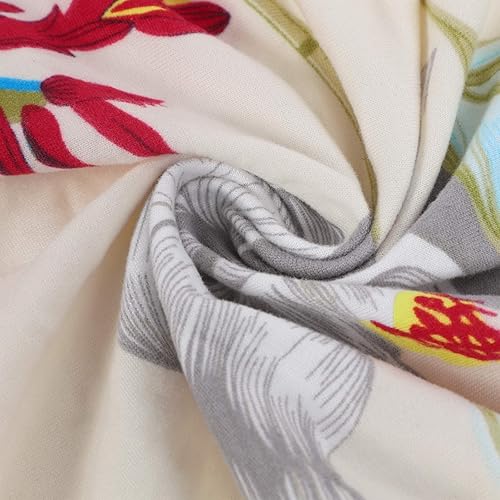 Miniatura 4 de SearchI Juego de 6 fundas de asiento para sillas de comedor, fundas de asiento elásticas con estampado, extraíbles y lavables, fundas de cojín para