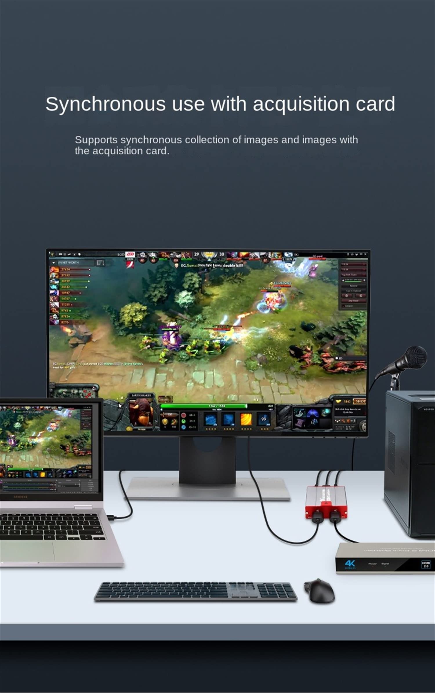 HDMI Audio Splitter 1X2 Splitter 4K60HZ, 4K 18G HDMI Distribuzione HDMI 2.0 Splitter 4K HDMI Video Audio Splitter Supporto HDR 4K 60Hz Splitter HDMI 1x2 Per TV Laptop