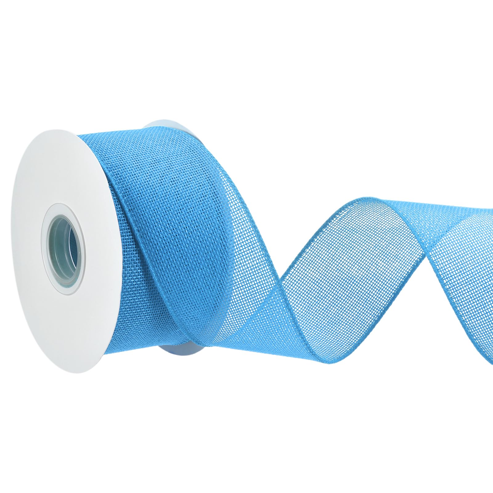 PATIKIL Burlap Wired Ribbon, (50mm x 18.2m, Turquoise Color), Wired Edge Linen Wired Ribbons, Suit for - Crafts/Wreath/Bow Making/Gift Wrapping/Christmas Tree Decoration