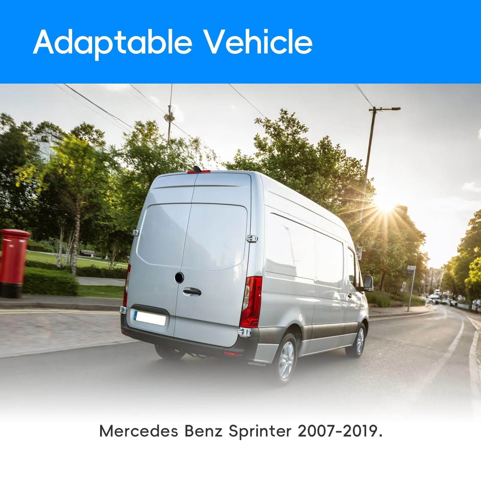 Cámaras Traseras para Benz para Sprinter 2007-2019 Vista Trasera De Coche Cámara De Marcha Atrás Visión Nocturna Luz De Freno