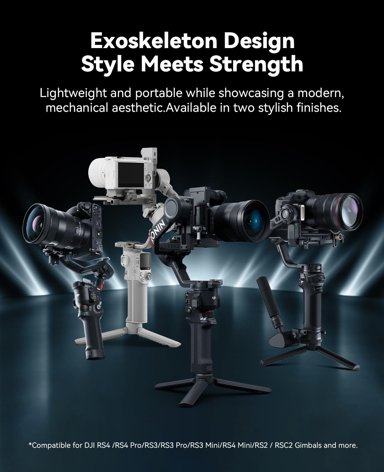 ARES-SE Z Axis Gimbal Dual Handle Grip mit NATO-Schienen, 30% bessere Dämpfung, kompatibel für DJI RS5/RS 4 /RS 4 Pro/RS 3 / RS 3 Pro/RS 2 / RSC 2, 2–5 kg Traglast für stabile Videoaufnahmen