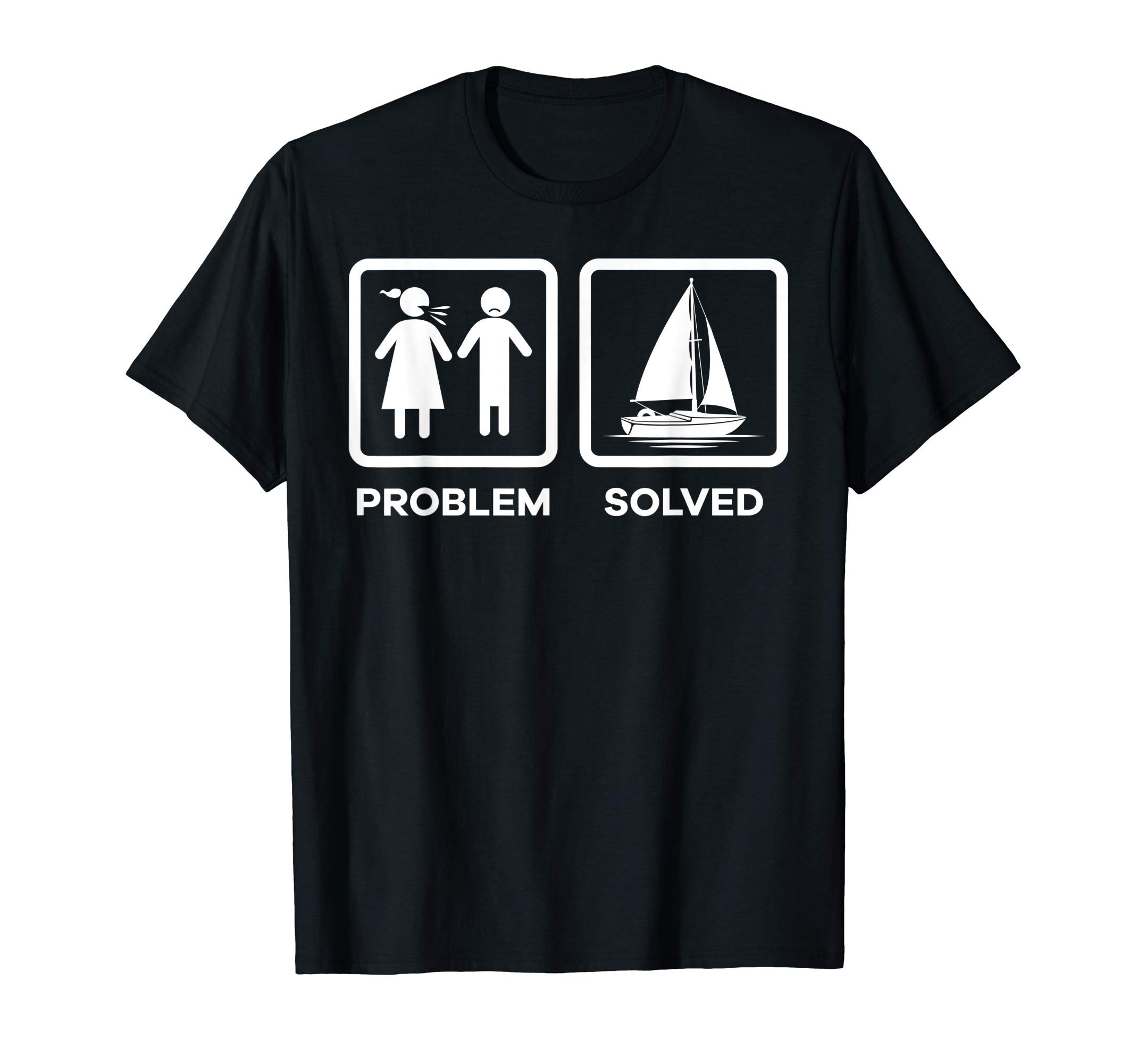 Sailor Skipper Captain Gift Idea Sailingboat SeaMens Sailor Problem Solved Skipper Seaside Sailboat Yacht Captain T-Shirt