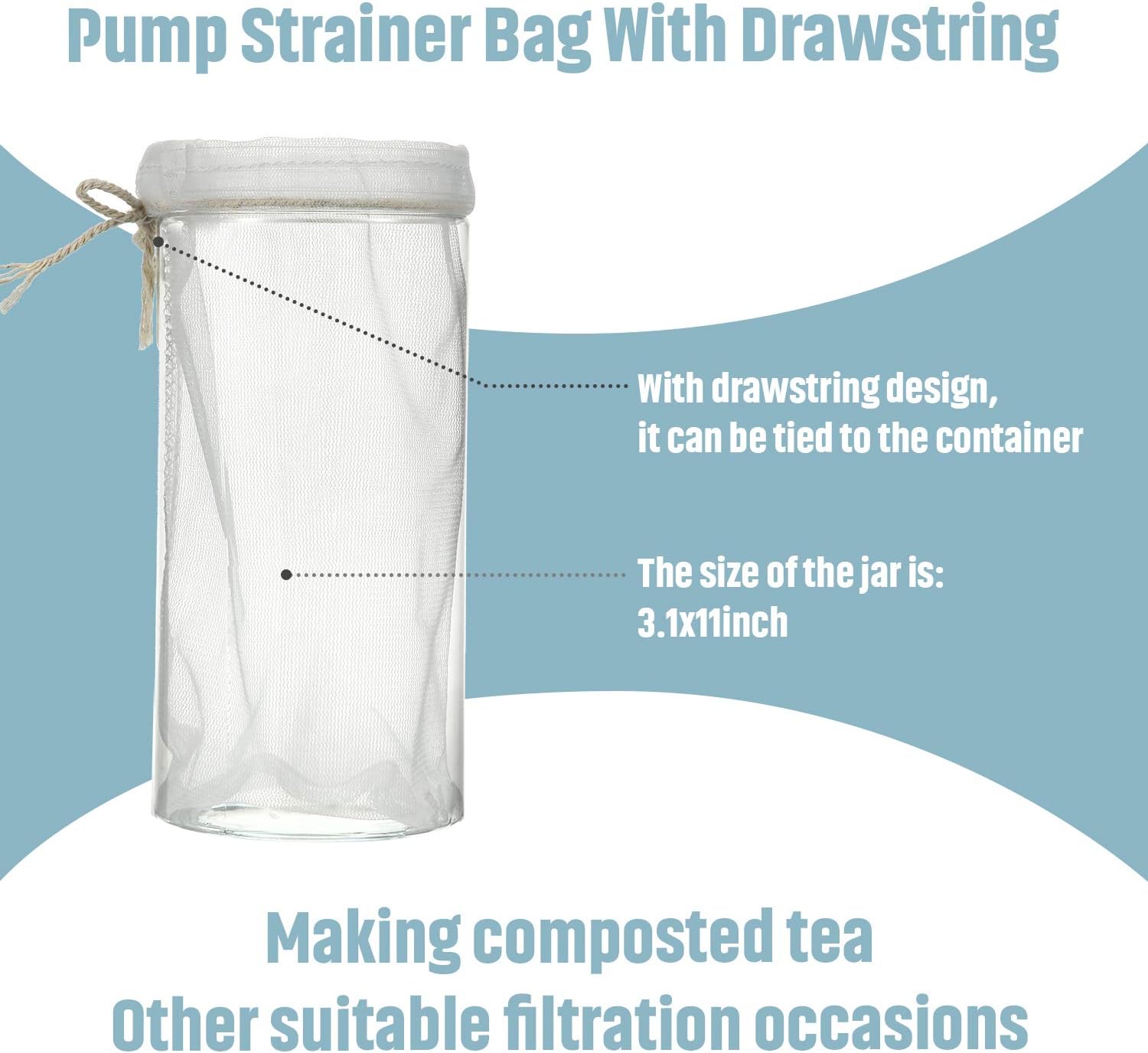 Shappy Compost Tea Bag Strainer Mesh Filter