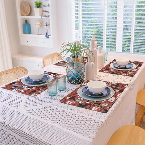 Miniatura 8 de Fun Dragons - Juego de 4 manteles individuales con diseño de dragones, lavables, impermeables, para fiestas, hogar, comedor, decoración de mesa de