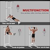 SPORTNOW Power Tower Dip Freestanding Pull Up Bar Height Adjustable Pull Up Station Dip Station for Fitness Workout for Home Gym Home - 3