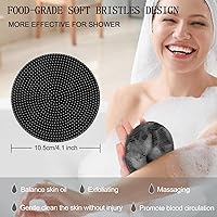 Vista 3 de INNERNEED - Cepillo de ducha de silicona suave de grado alimenticio para el cuerpo, cepillo de limpieza manual, exfoliante suave y hace espuma bien