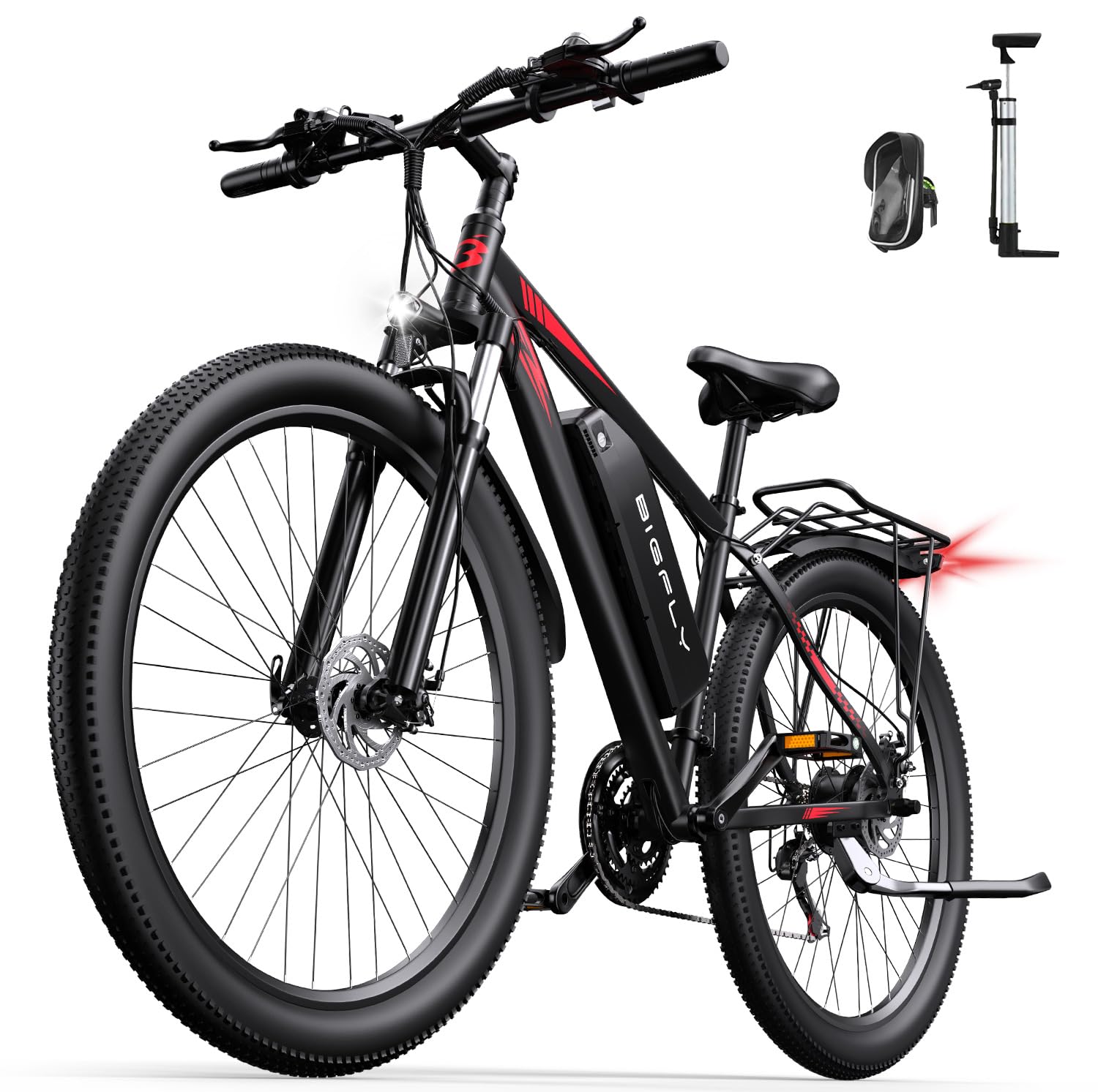 BIGFLY C29 Ultra Bicicleta Eléctrica para Adultos, Bicicleta eléctrica Todoterreno de 29 Pulgadas con Batería Extraíblde 48V 15Ah, 21 Velocidades & Frenos de Disco Hidráulicos Electrica de Montaña