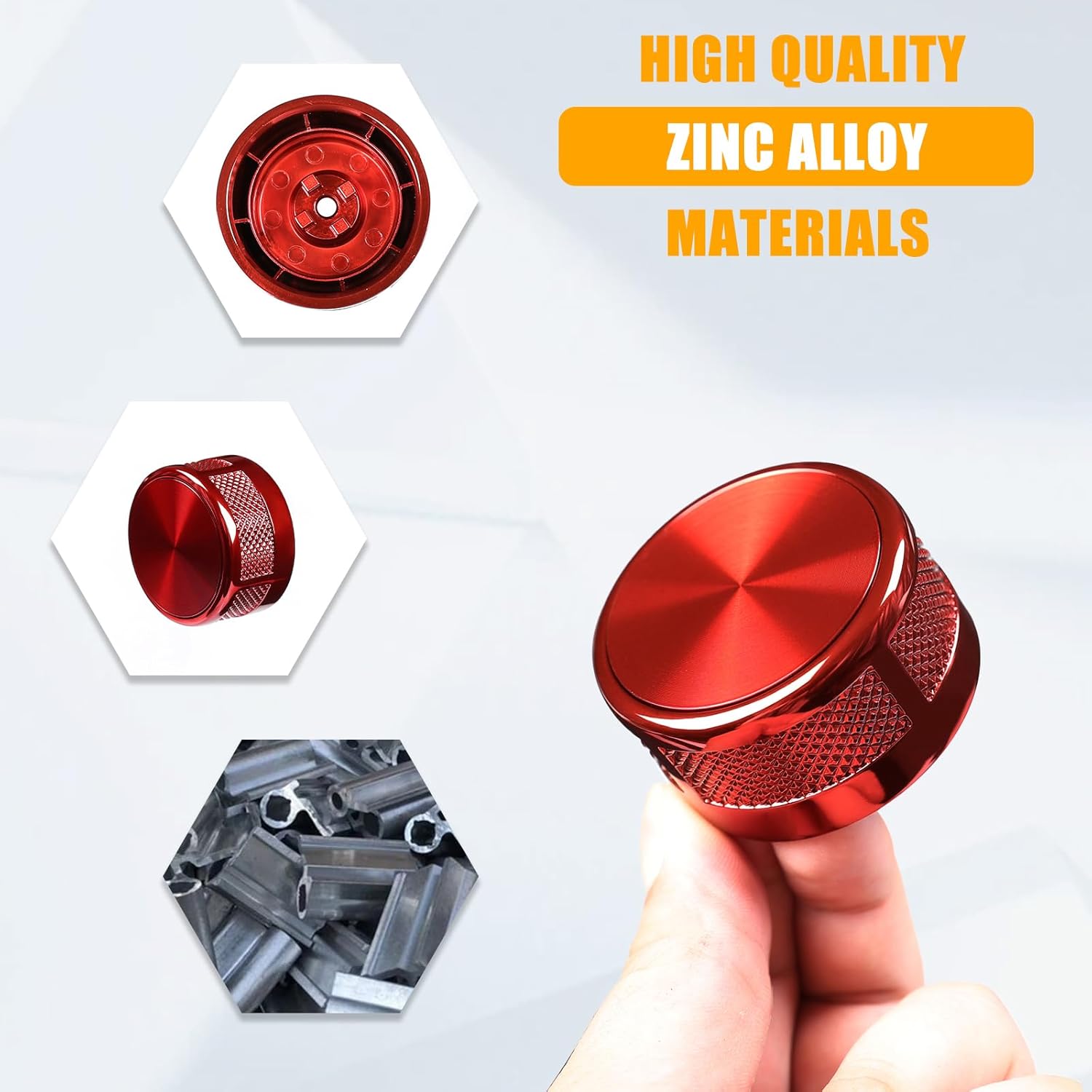 SV Zinc Alloy Replacement Gear Shift Knob Head Compatible with Land Rover Discovery Sport Discovery 4 LR4 LR5 L462 Range Rover Evoque Vogue Velar 2017-2019 (Red)