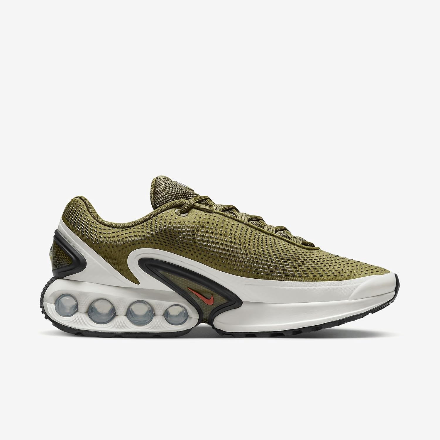 Nike Air Max Dn Shoes (DV3337-300, Olive Flak/Black/Olive Flak/Gym Red) Size 12