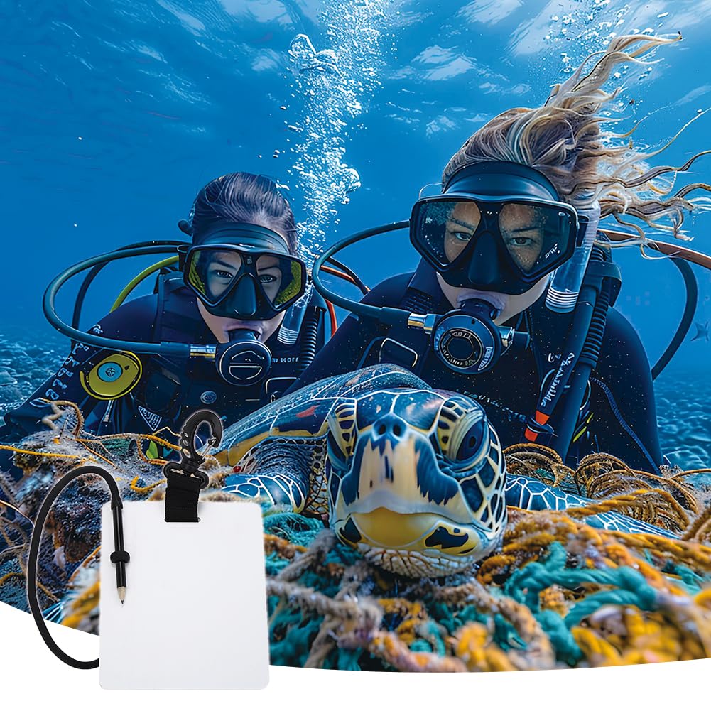 Tiiyee Lavagnetta Subacquea, Ardesia Per Scrittura Subacquea Taccuino Con Gomma Lavagna Clip Girevole Matita Appunti Regolabile Immersione Quaderno Immersioni Pannelli Adatto Sport Acquatici