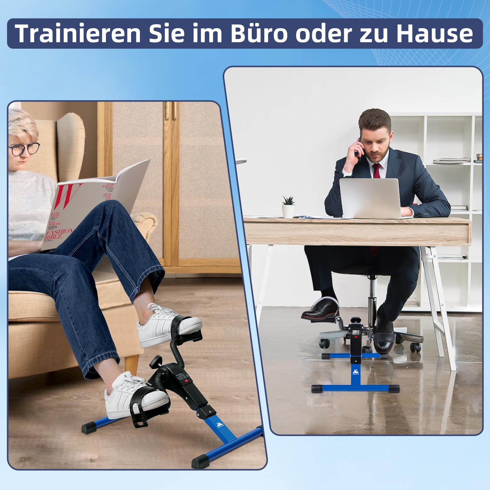 EVOLAND Mini Bike, Arm und Beintrainer Heimtrainer, Hometrainer, Fitnesstrainer, Sportgerät, Minifahrrad Bewegungstrainer Fitnessgerät für Zuhause Büro