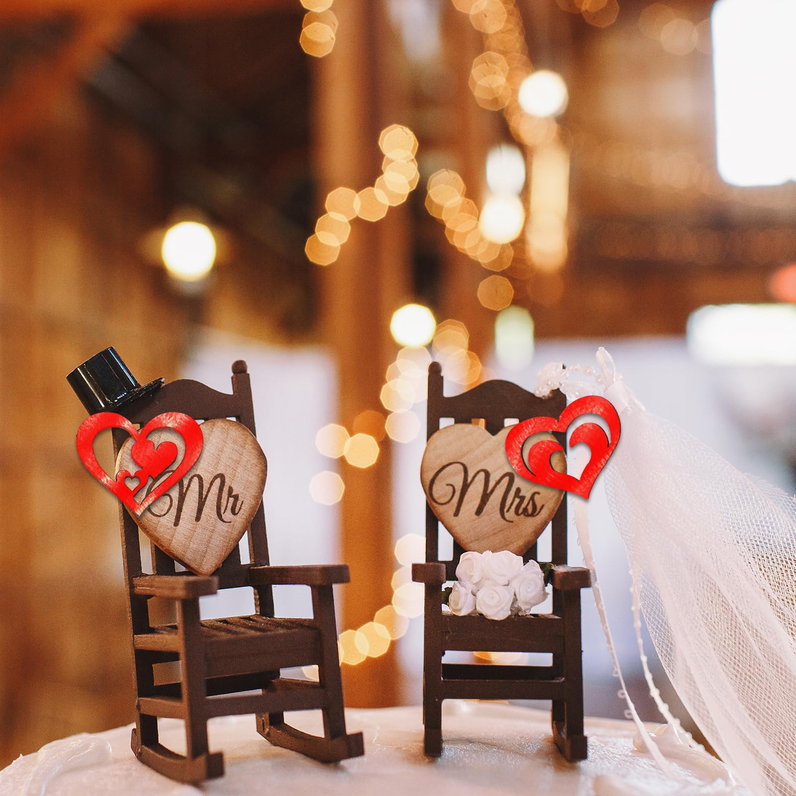 Cuori Di Legno Con Fori | 20 Pezzi 10x10 Cm | Con Spago Naturale | Per Decorazioni E Matrimoni