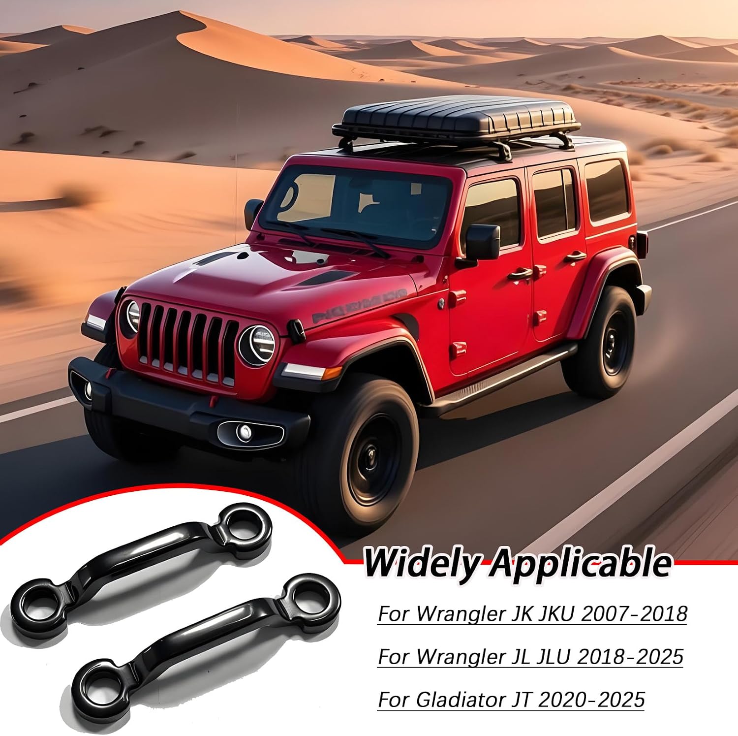 Door Limit Strap Footman Loops for Wrangler JK JL JT Fixed Limit Strap Easy to Install with Screws (1 Pair)