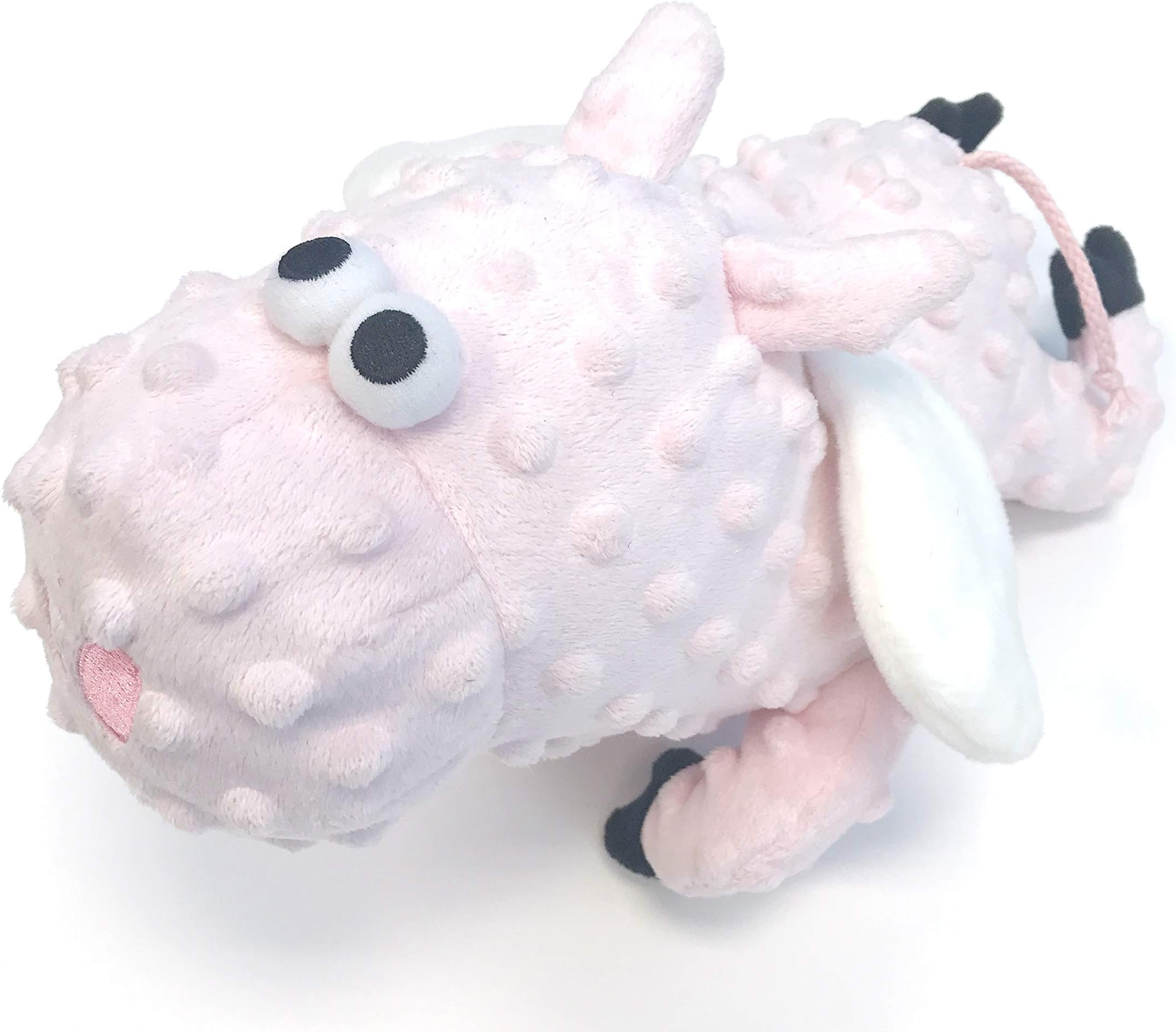 goDog Bubble Plush Flying Pig with Chew Guard Technology Durable Plush Squeaker Dog Toy, Large, Soft Pink