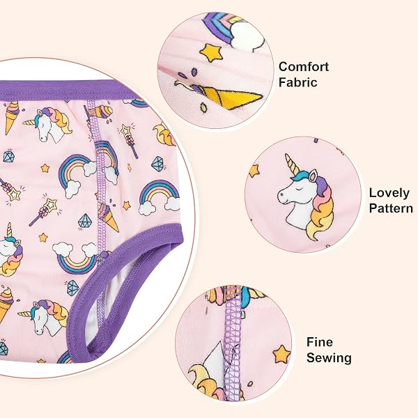 FLYISH DIRECT Potty Training Pants for Girls, Organic Cotton, Washable and Reusable Toilet Training Pants for Toddlers, 8 Packs, 2 Years, Purple - 4